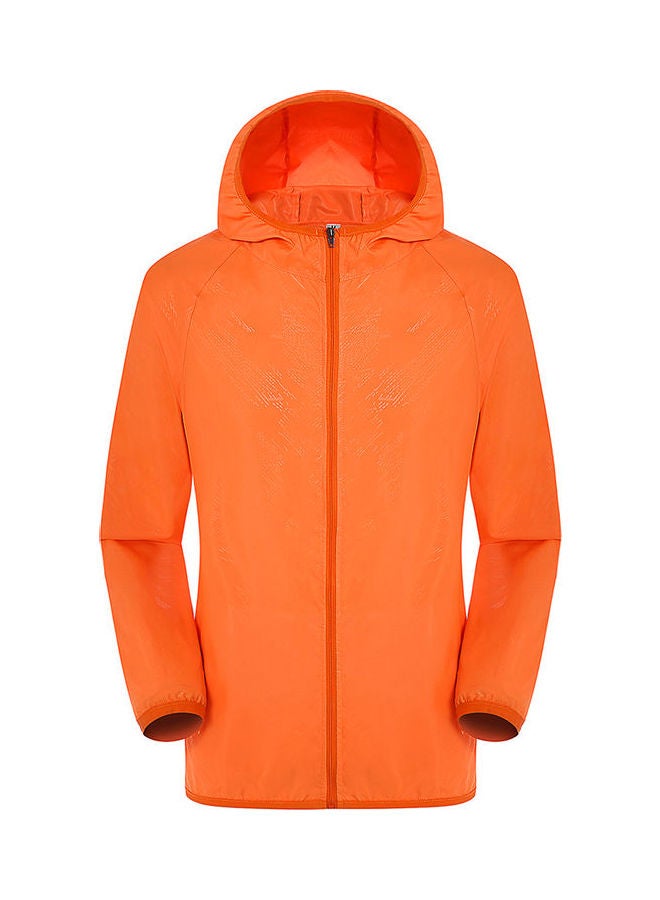 Quick Dry Sun Protection Hooded Jackets Orange