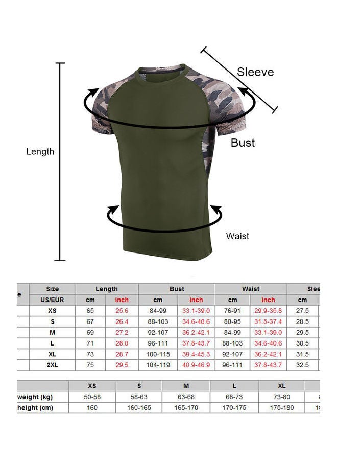 تيشيرت بفتحة رقبة مستديرة مزين بطبعة كاموفلاج أخضر/رمادي - Image 3