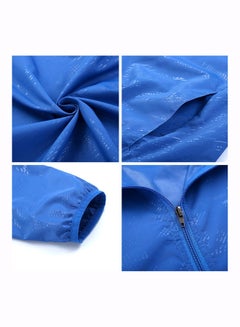 Generic Quick Dry Sun Protection Hooded Jackets Royal Blue  - Image 2