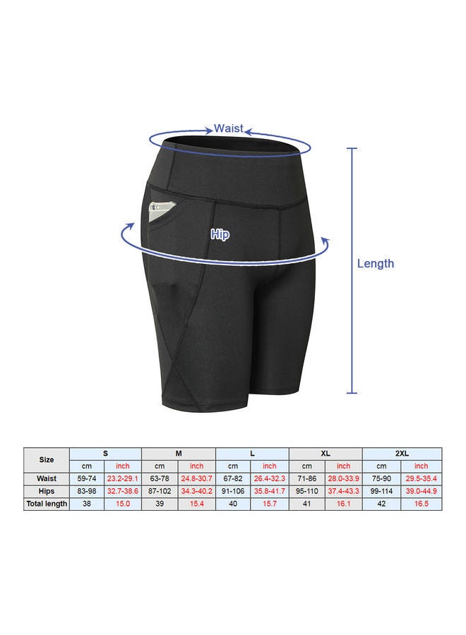 Generic - High Waist Workout Running Shorts Black - Image 1