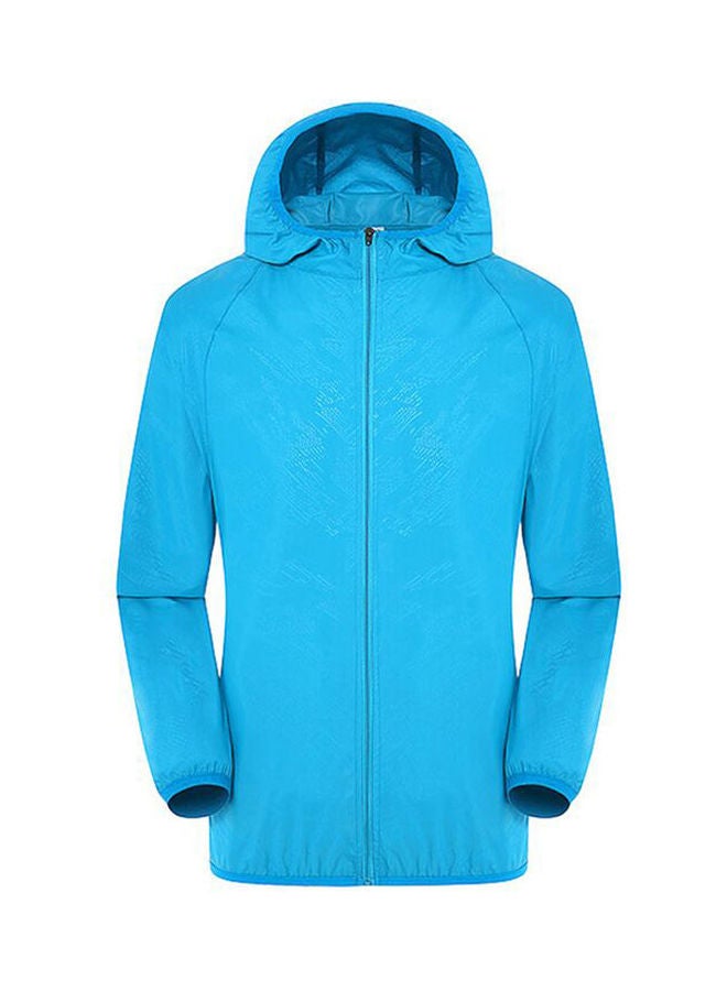 Quick Dry Sun Protection Hooded Jackets Blue - Image 1