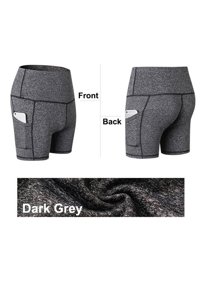 Generic - High Waist Workout Training Shorts Grey - Image 1
