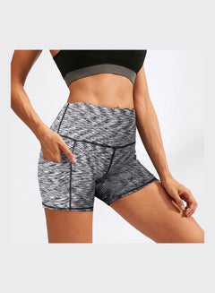 High Waist Workout Training Shorts Grey
