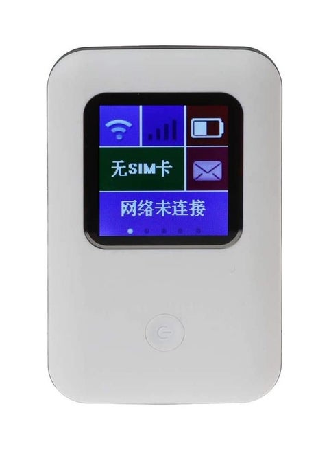 4G LTE Pocket Wifi Router With Display And Sim Card Slot White