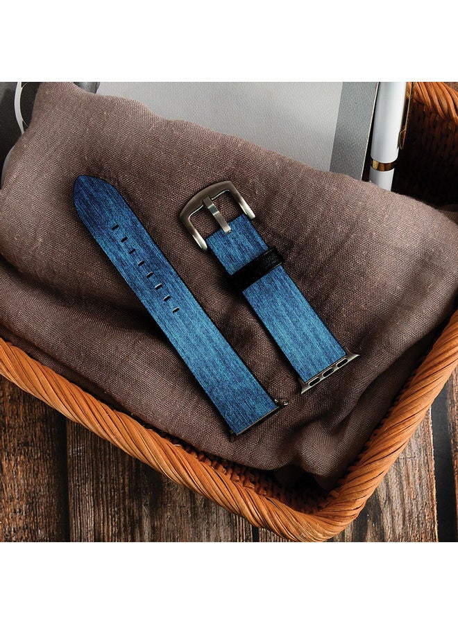 أوكتيك سوار بديل لساعة أبل سيريز 6/5/4/3/2/1/SE مقاس 42-44 مم نمط معدني أزرق لامع - Image 2