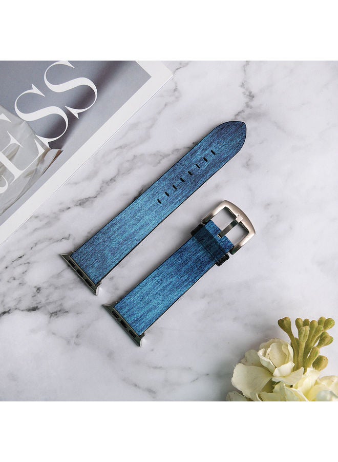 أوكتيك سوار بديل لساعة أبل سيريز 6/5/4/3/2/1/SE مقاس 42-44 مم نمط معدني أزرق لامع - Image 3