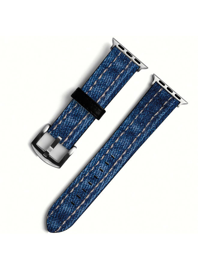 أوكتيك سوار بديل من الجلد لساعة أبل سيريز 6/5/4/3/2/1/SE مقاس 38-40 ملم أزرق تاوباو - Image 1