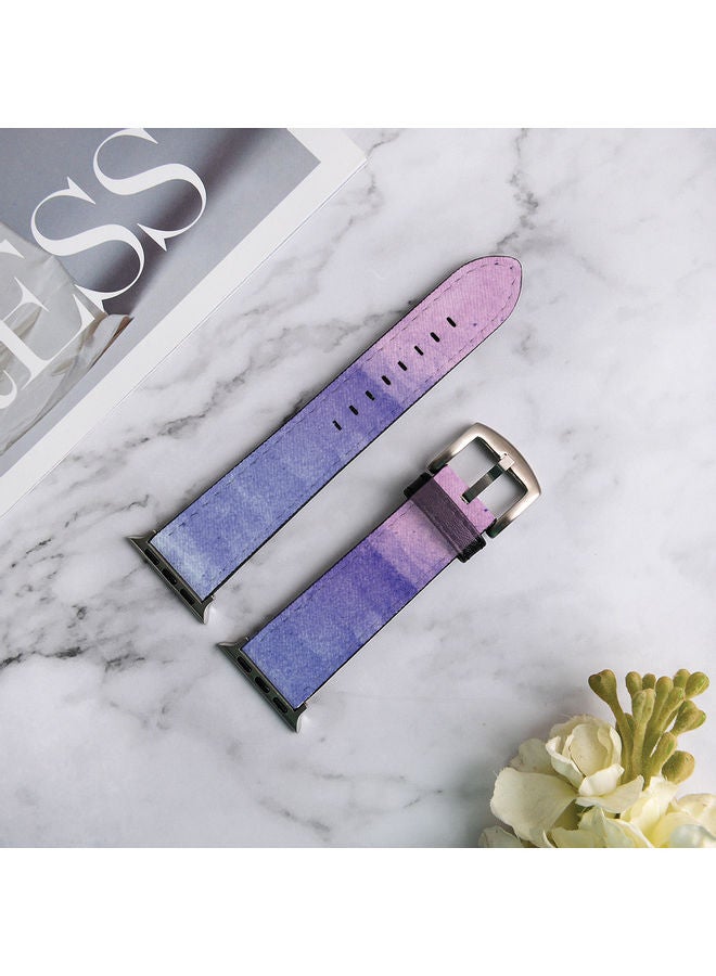 Okteq Replacement Strap For Apple Watch Series 6/5/4/3/2/1/SE 42-44mm Hand Made Water Colour  - Image 3