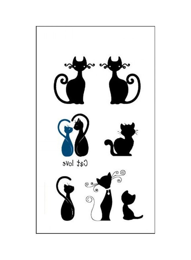 7-Piece Waterproof Temporary Tattoo Set Black/Blue - Image 1