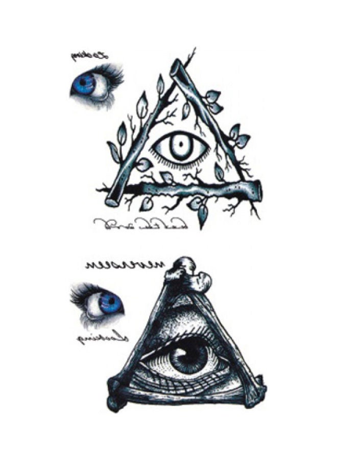 Waterproof Temporary Tattoo Set Black/Blue