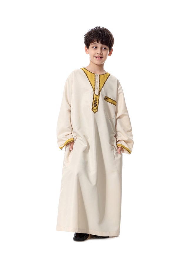 Hanyimidoo - National Costume Robe Casual Clothing Beige/Gold - Image 1