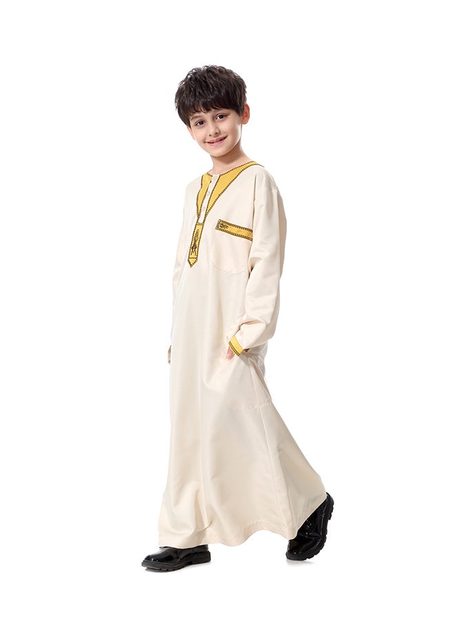 Hanyimidoo - National Costume Robe Casual Clothing Beige/Gold - Image 1