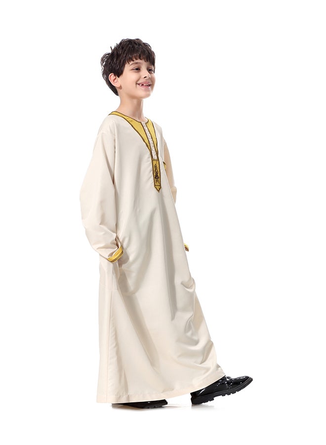 Hanyimidoo - National Costume Robe Casual Clothing Beige/Gold - Image 1