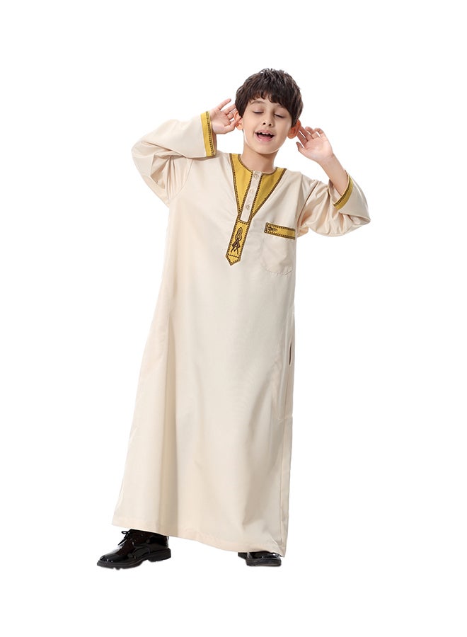 Hanyimidoo - National Costume Robe Casual Clothing Beige/Gold - Image 1