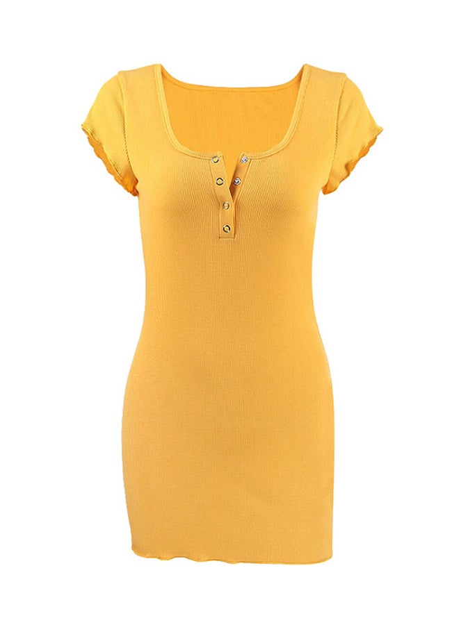Stylish Elegant Dress Yellow
