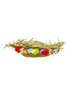 Amscan Straw Hat With Floral Trim Cosplay Costume Accessory 