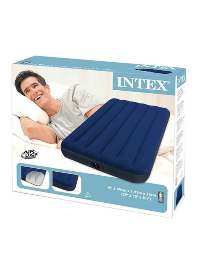 INTEX Dura-Beam Standard Classic Downy Air Bed Blue 99x191x22cm  - Image 4