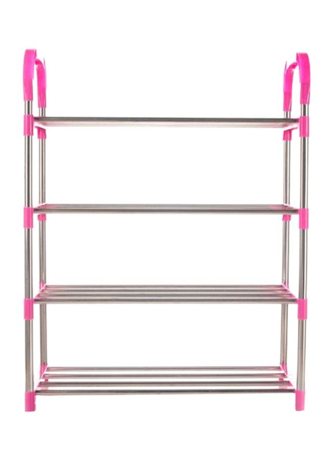 شاربدو رف أحذية بسيط بـ4 طبقات فضي/وردي - Image 1