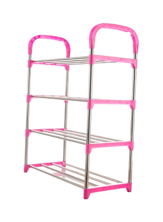 شاربدو رف أحذية بسيط بـ4 طبقات فضي/وردي - Image 2