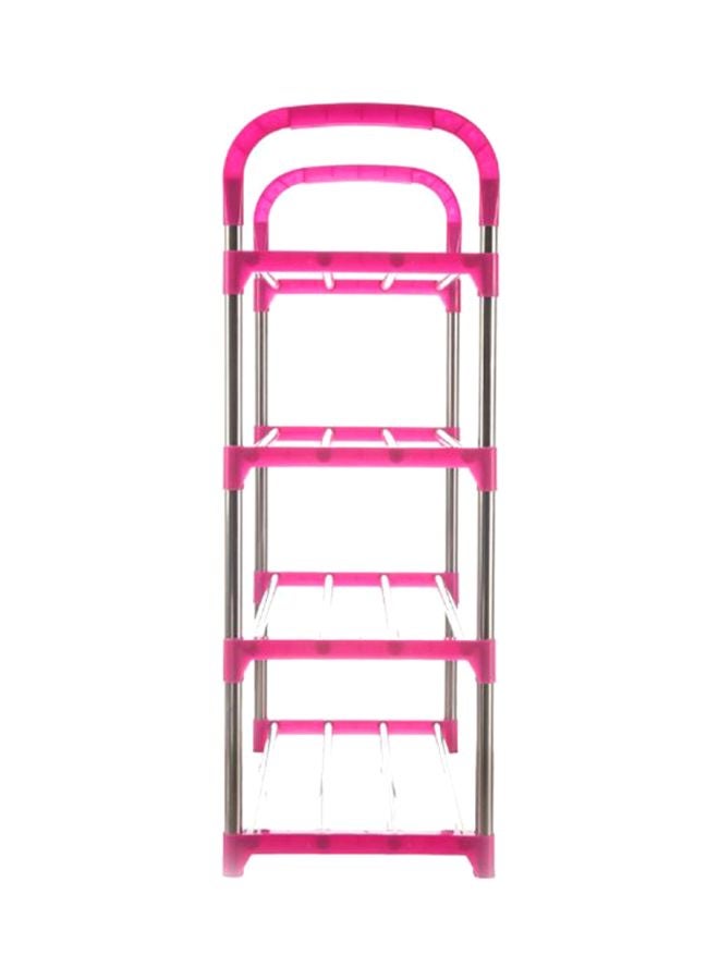 شاربدو رف أحذية بسيط بـ4 طبقات فضي/وردي - Image 3