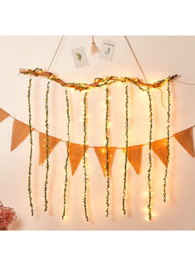 Botanical Leaf Fairy Lights, LED String Light, Hanging Fairy Light, Greenery Garland For Home Decor, Farmhouse LED Light, Home Dorm Decor Green 3meter