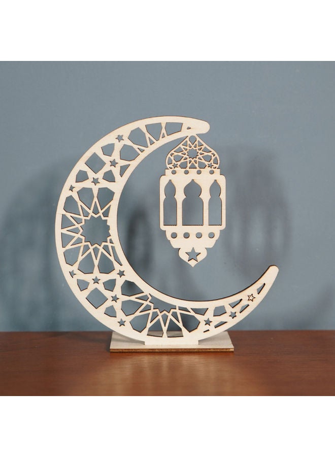 Night Light Moon Shape Ramadan Light Creative Table Lamp Yellow 15cm