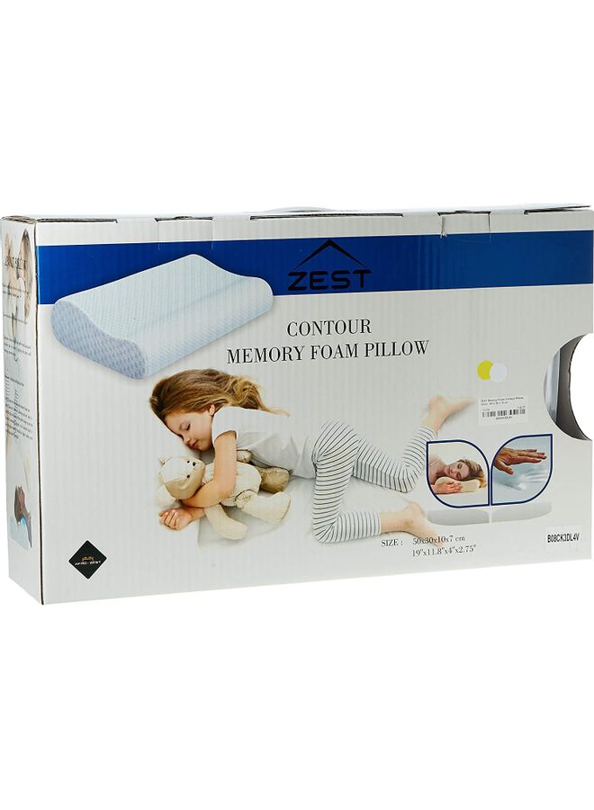 Zest - Memory Foam Pillow Contour Combination White 50 X 30 X 10cm - Image 1