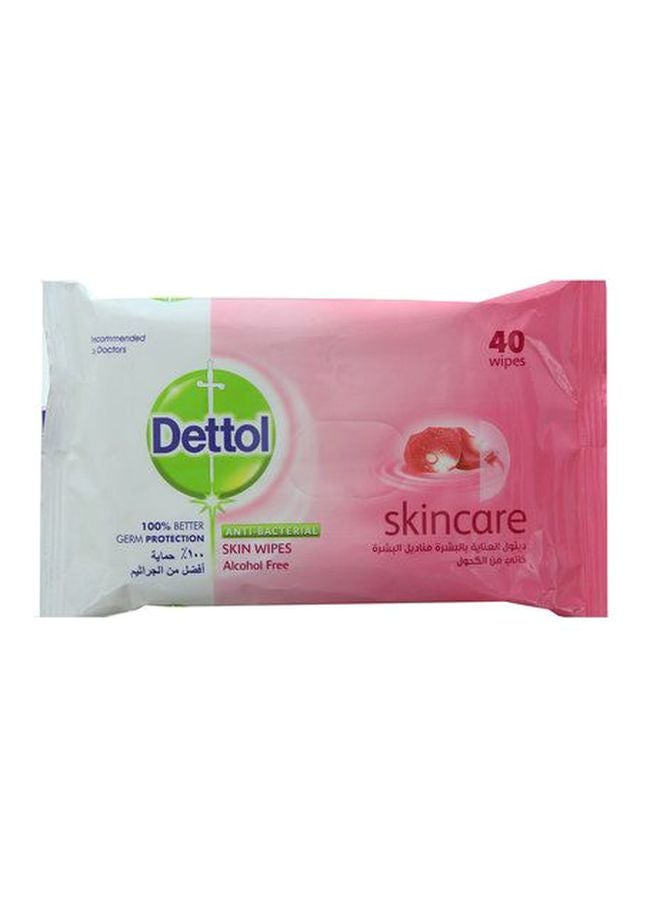 ديتول عبوة مناديل مبللة للعناية بالبشرة من 40 قطعة أبيض 40جرام