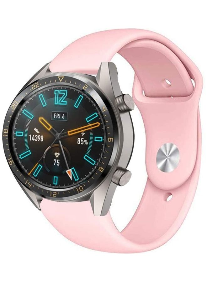 HuHa Silicon Replacement Watchband 22mm For Samsung Gear S3 Frontier / S3 Classic / Huawei GT 2e / Fitbit versa 2 Pink - Image 1