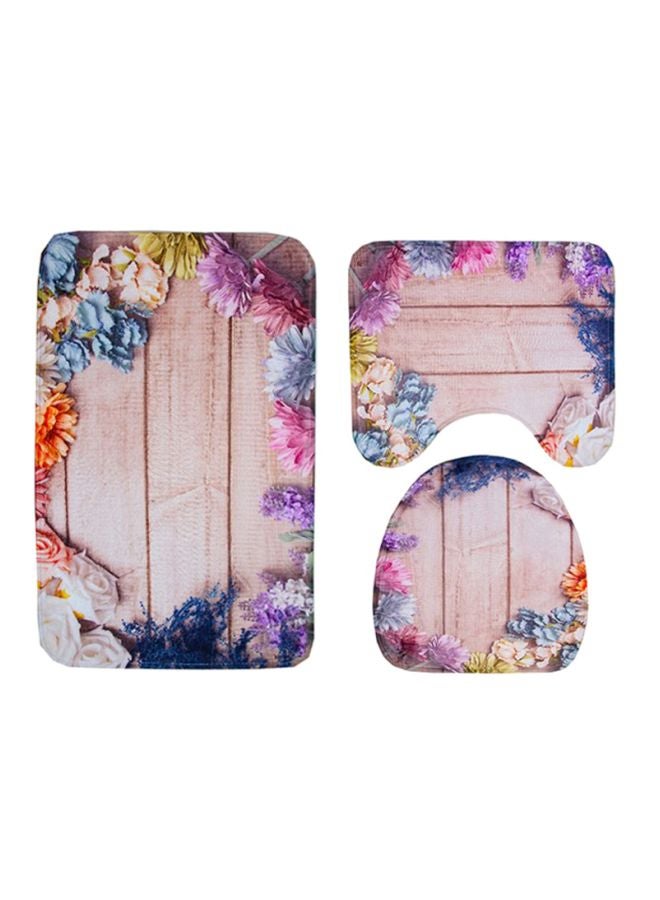 شاربدو طقم سجاجيد حمام مكون من 3 قطع متعدد الألوان 75x45x1, 45x40, 40x40سم