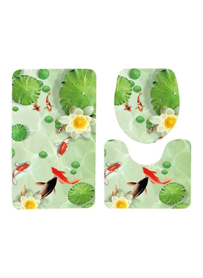 شاربدو طقم دواسات حمام من 3 قطع متعدد الألوان Bath Mat (75x45x1), U Pad (40x40), Toilet Cover (45x40)سم