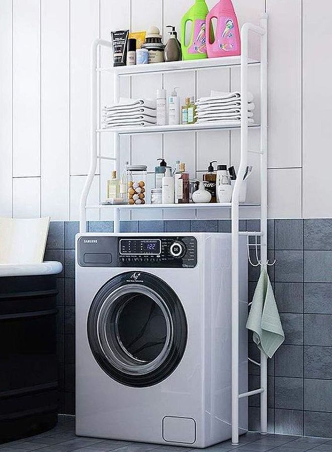 J&J 3-Layer Metal Storage Rack White 68x25x152cm  - Image 2