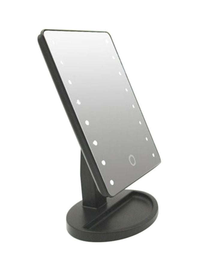 كول بيبي مرآة مكياج بمصابيح LED أسود / شفاف 29x18x8سم 