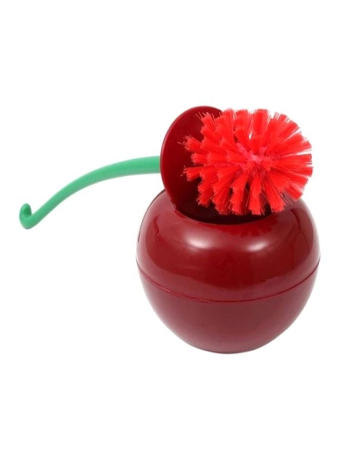 Beauenty - Cherry Shape Toilet Brush With Holder Red/Green 38x13cm - Image 1