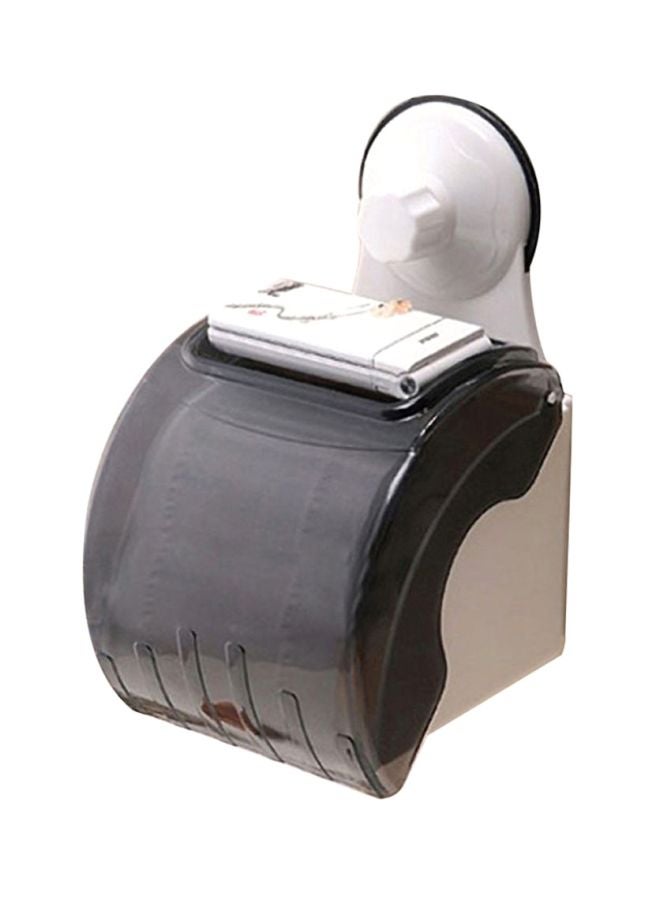 Voberry Waterproof Bathroom Toilet Paper Holder White/Black 10x10x1cm - Image 1