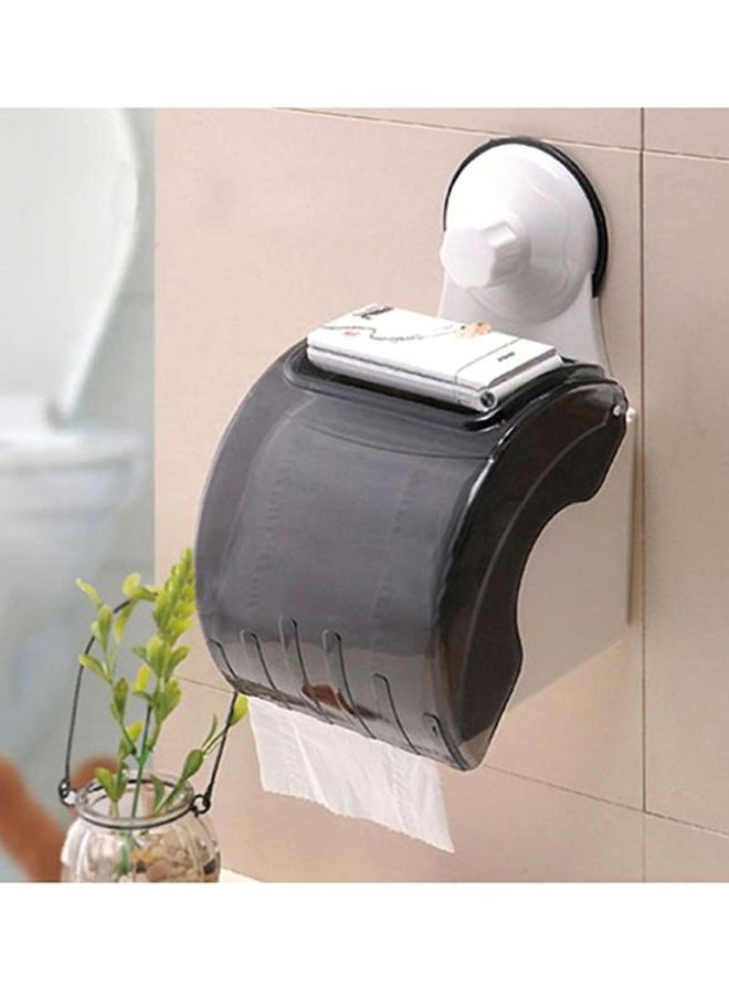 Voberry Waterproof Bathroom Toilet Paper Holder White/Black 10x10x1cm - Image 2