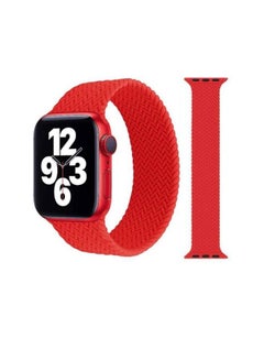 Braided Solo Silicone Loop Strap Band For Apple Watch 1, 2, 3, 4, 5, 6 38 /40 Red