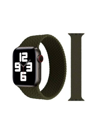 Braided Solo Silicone Loop Strap Band For Apple Watch 1, 2, 3, 4, 5, 6 Se 38/40 Dark Green - v1614093716/N43647826A_1