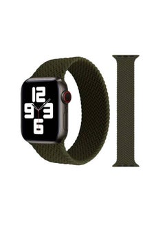 Braided Solo Silicone Loop Strap Band For Apple Watch 1, 2, 3, 4, 5, 6 Se 42/44 Dark Green