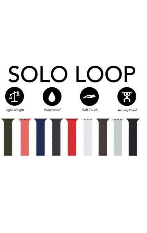 Generic - Braided Solo Silicone Loop Strap Band For Apple Watch 1, 2, 3, 4, 5, 6 Se 42/44 Dark Green - Image 1
