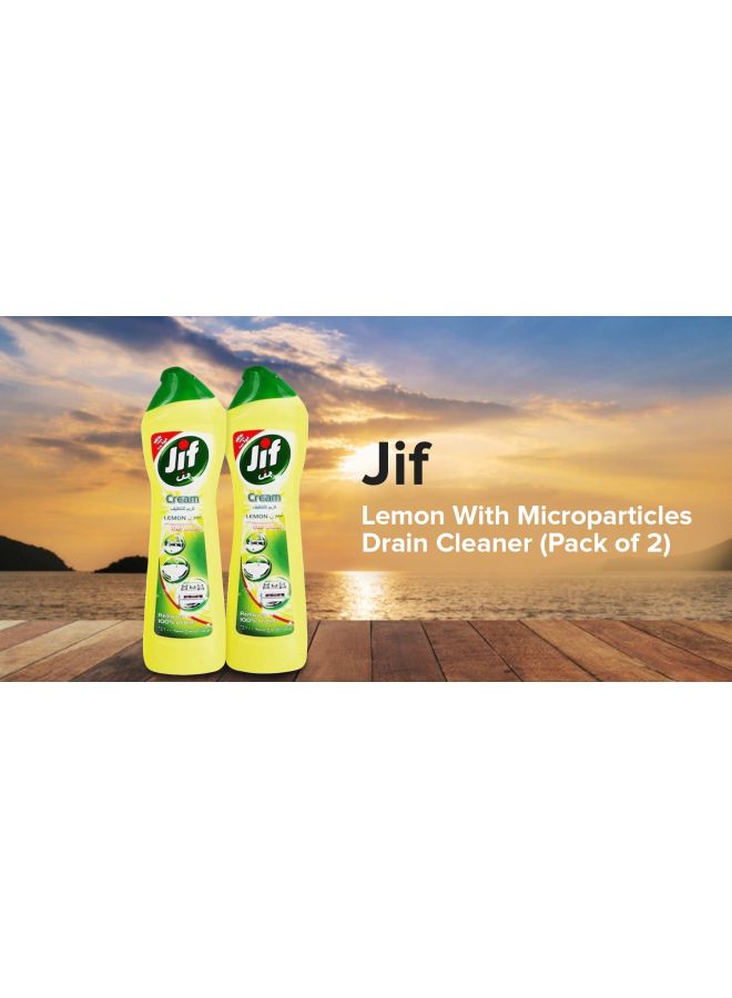 Jif 2-Piece Lemon With Microparticles Drain Cleaner 500ml  - Image 2