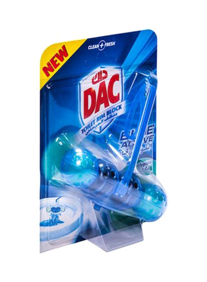 Dac Active Toilet Rim Block Blue Water With Cleaninness With 50% More Shine Extra Freshness Cleaning Foam And Dirt With Anti-Limescale Protection Eucalyptus Blue 50grams  - Image 3