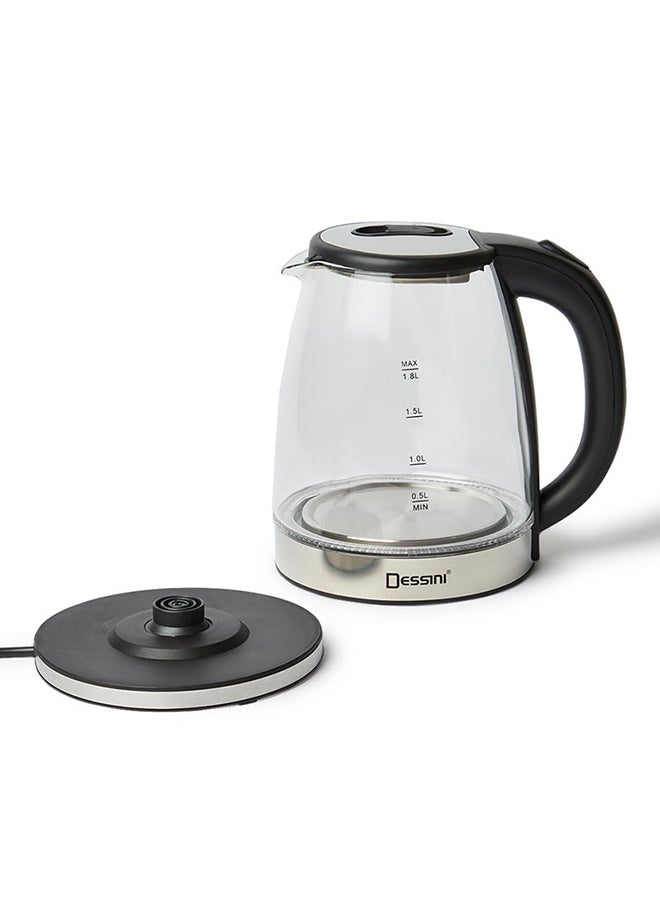 ديسيني غلاية كهربائية 1.8 L 1500 W 2020 شفاف/أسود/فضي - Image 2