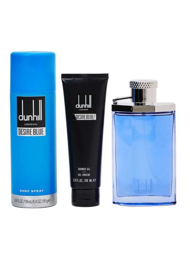 دانهيل حزمة من 3 قطع من طقم هدايا ديزاير بلو Body Spray 195,EDT 100, Shower Gel 90ملليلتر - Image 1