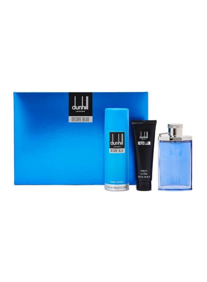 دانهيل حزمة من 3 قطع من طقم هدايا ديزاير بلو Body Spray 195,EDT 100, Shower Gel 90ملليلتر - Image 2