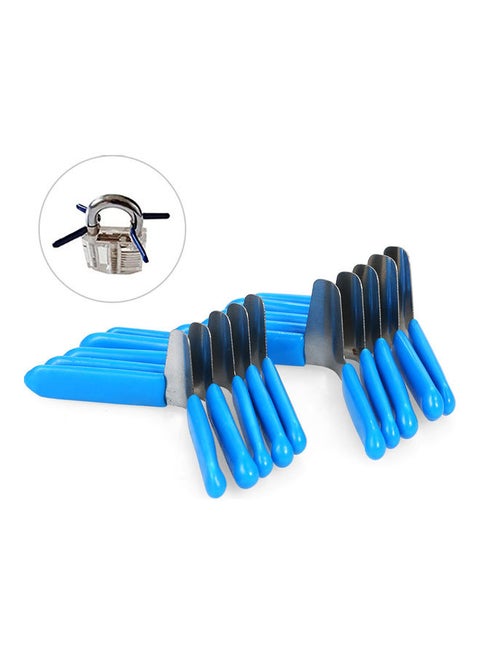 10 - Piece Padlock Shim Picks Tool Blue