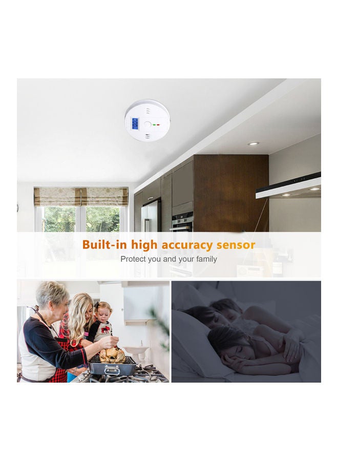 Generic - Carbon Monoxide and Alarm Sensor CO Detector White - Image 1