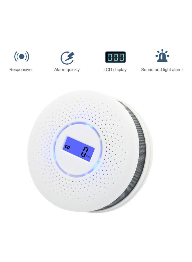 Generic - Carbon Dioxide Detector and Alarm with PPM Temperature Humidity White - Image 1
