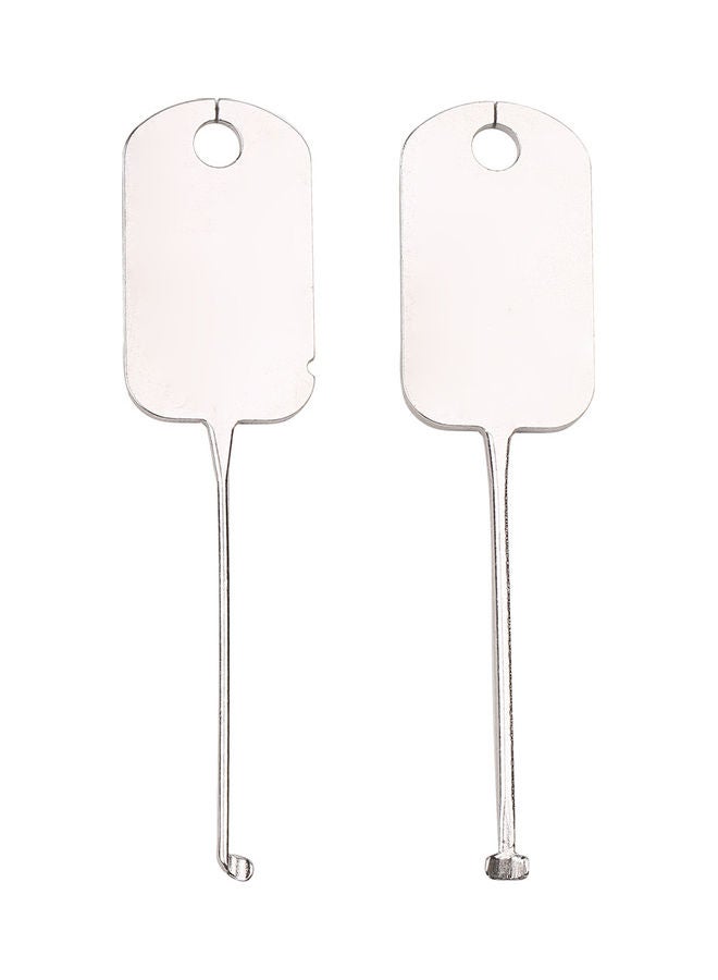 2- Piece Lock Picking Tool Kit Silver - Image 1