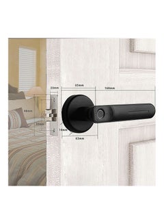 Generic Intelligent Electric Fingerprint Handle Door Lock Black  - Image 2